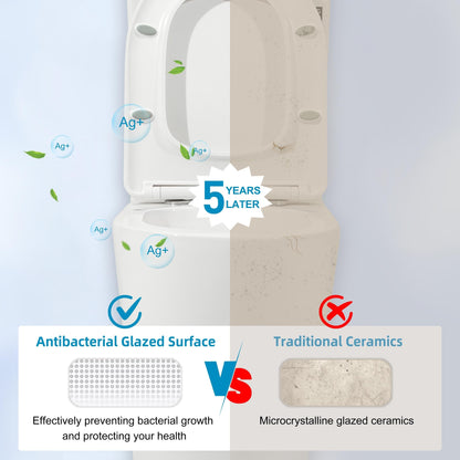 Toilette compacte monobloc CB HOME 24 po, siphon moderne à double chasse, siège à fermeture douce, hauteur confortable 16,5 po