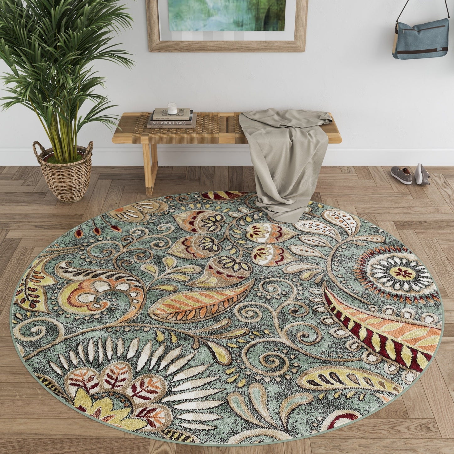 Tapis d'intérieur Caprice style moderne du milieu du siècle à motif floral