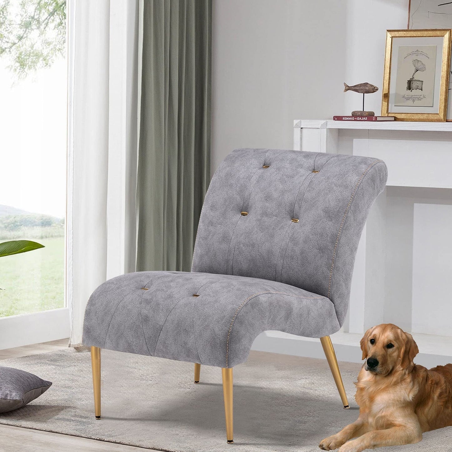 Chaise longue rembourrée pour chambre à coucher, salon