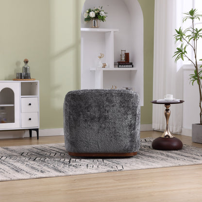 Chenille Swivel Barrel Chair, 360-Degree Comfy Accent Sofa for Living Room, Bedroom, and Study with Removable Cushion