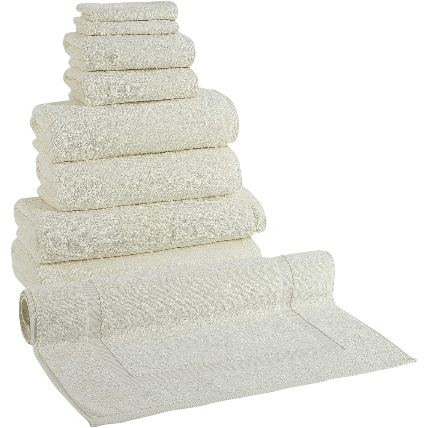 Ensemble de serviettes CTT 100 % coton turc, 8 ou 9 pièces, séchage rapide et absorbantes