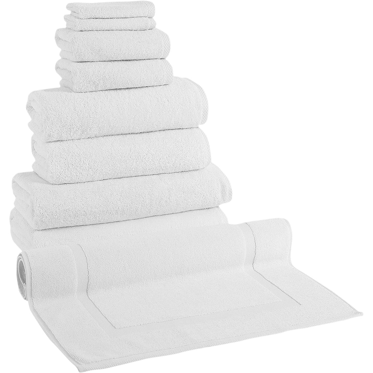 Ensemble de serviettes CTT 100 % coton turc, 8 ou 9 pièces, séchage rapide et absorbantes
