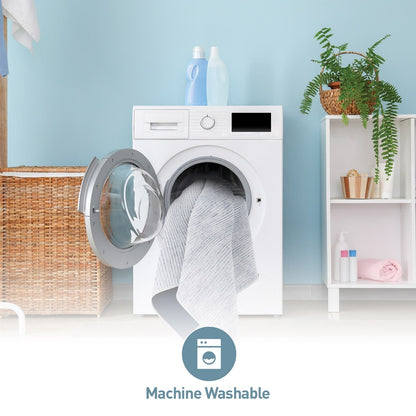 Tapis contemporain à rayures usées lavable en machine