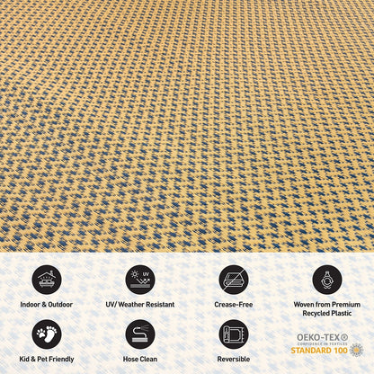 Tapis d'extérieur contemporains en plastique solide réversible