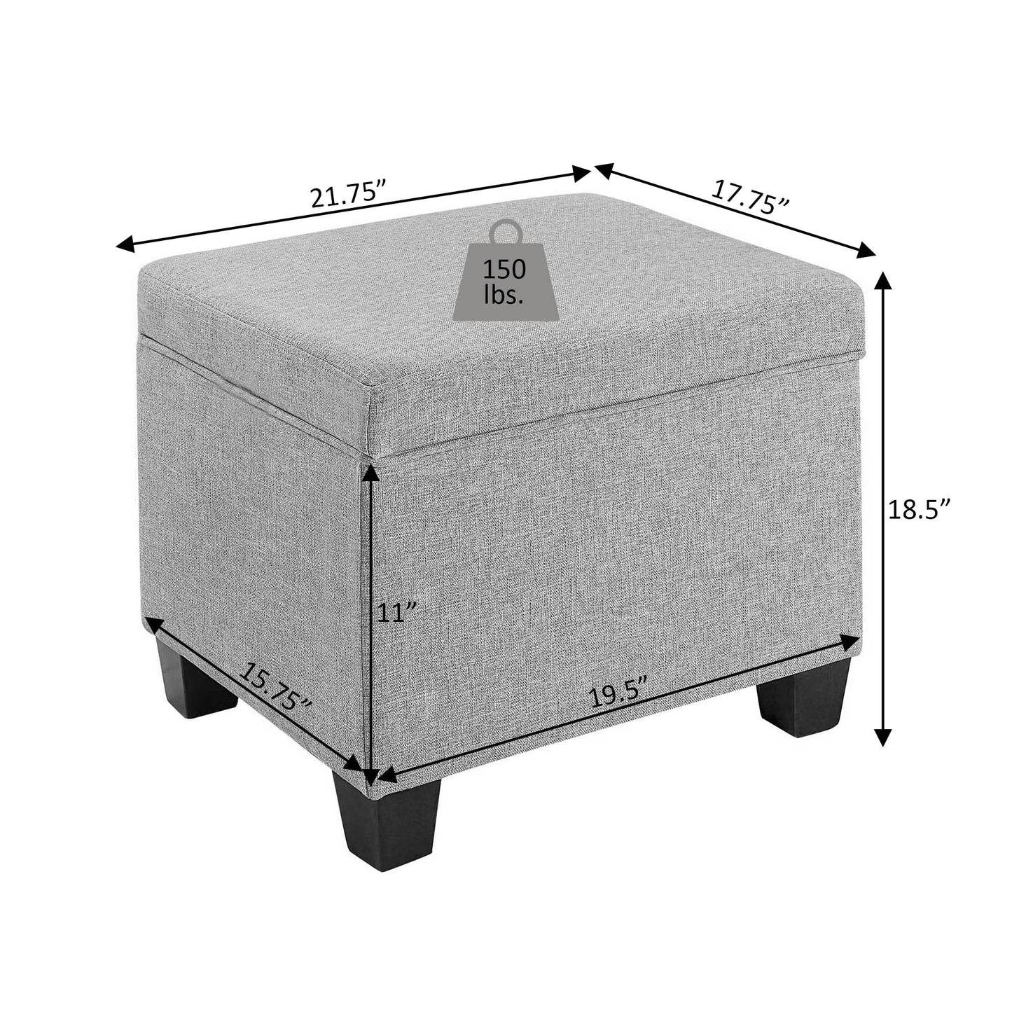 Convenience Concepts Madison Storage Ottoman