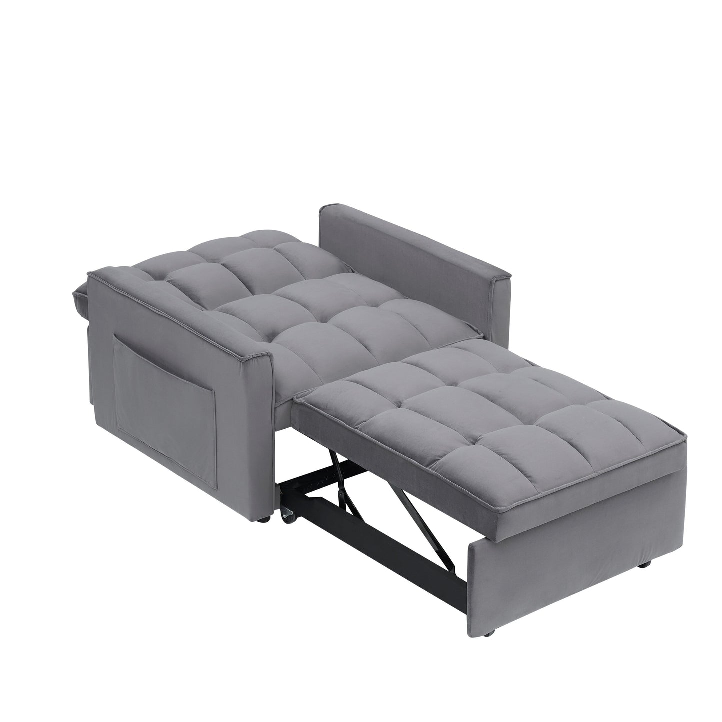 Convertible Sofa Bed with Adjustable Back and Wheel