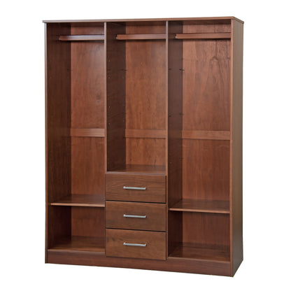 Armoire penderie 3 portes Cosmo 100 % bois massif de Palace Imports avec portes en bois massif ou en miroir