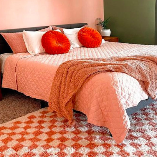 Tapis Covey Plush à carreaux épais et shaggy