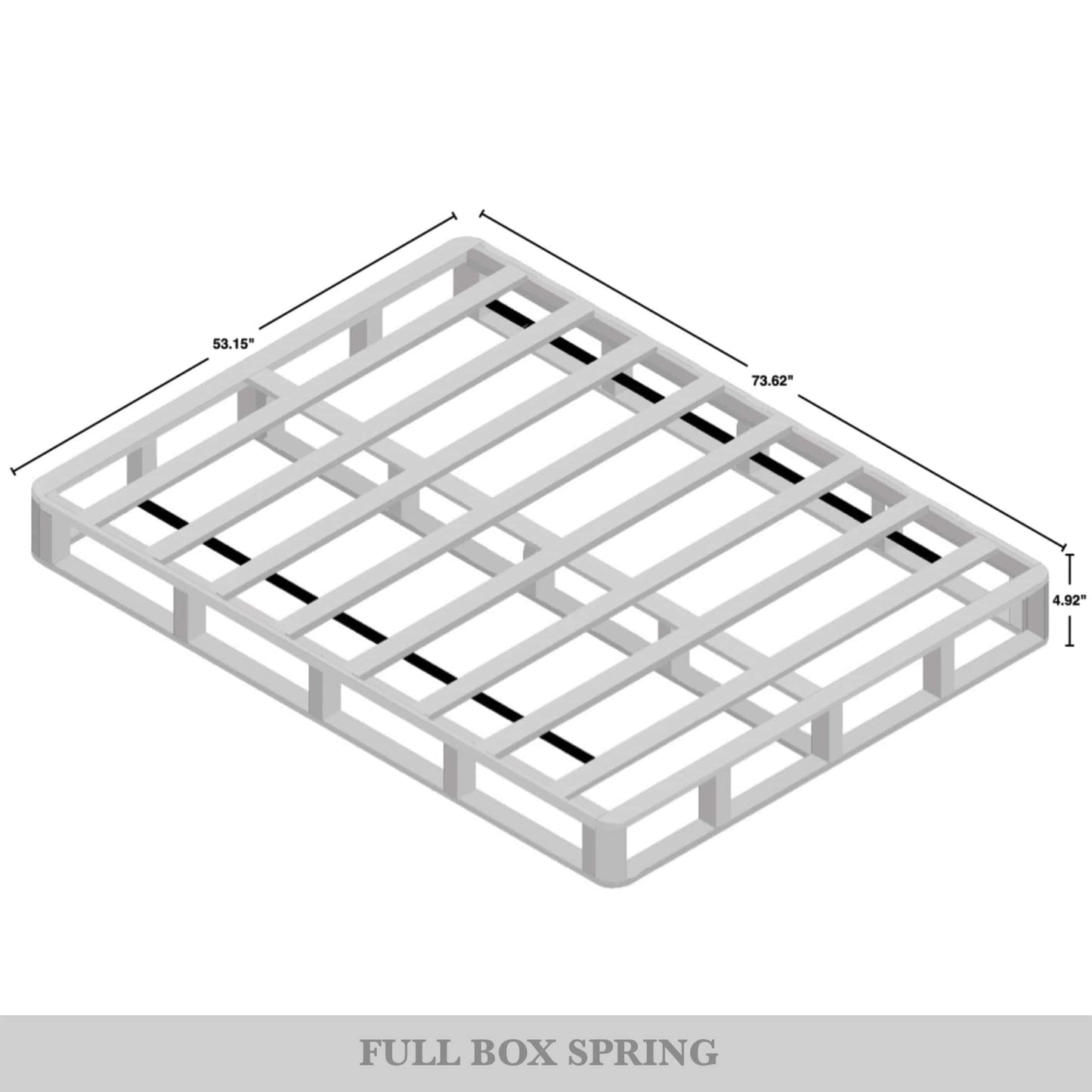 Sommier à ressorts en bois massif CraftPorch de 5 pouces avec lattes en bois et revêtement en lin gris chaud