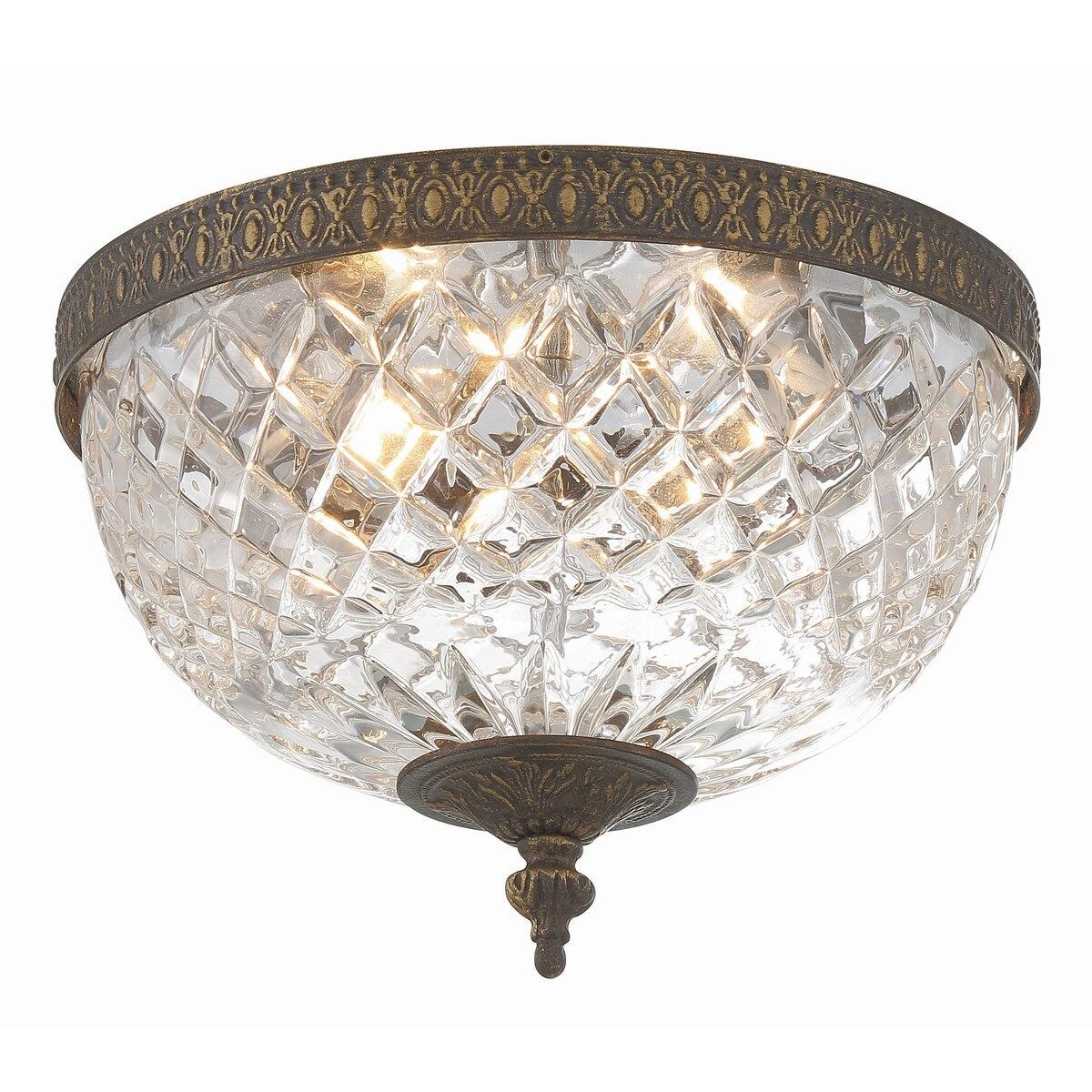 Plafonnier en cristal Crystorama à 2 lampes - 10 L x 8 H x 10 P