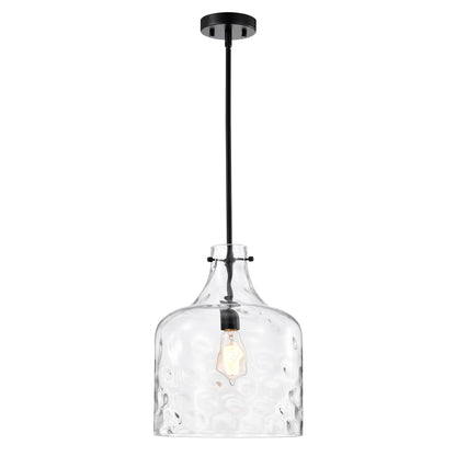 Daelan Clear Dimpled Glass Single Light Pendant Light - 12in
