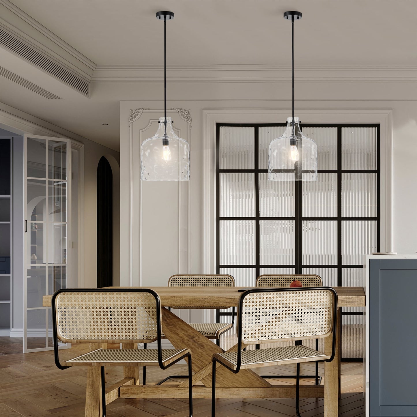 Daelan Clear Dimpled Glass Single Light Pendant Light - 12in