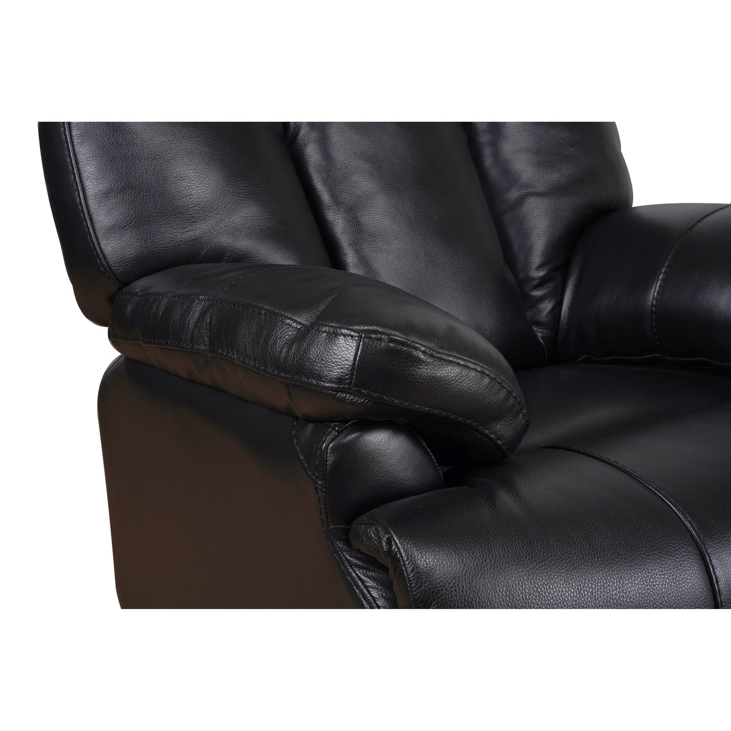 Fauteuil inclinable manuel Davin en cuir pleine fleur marron véritable avec repose-pieds extensible