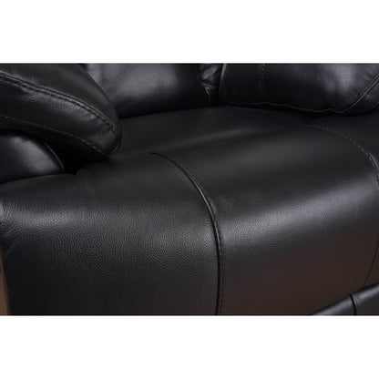 Fauteuil inclinable manuel Davin en cuir pleine fleur marron véritable avec repose-pieds extensible