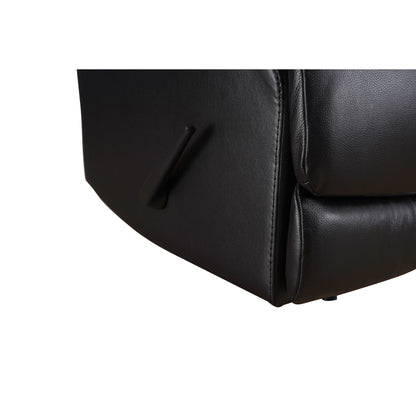 Fauteuil inclinable manuel Davin en cuir pleine fleur marron véritable avec repose-pieds extensible