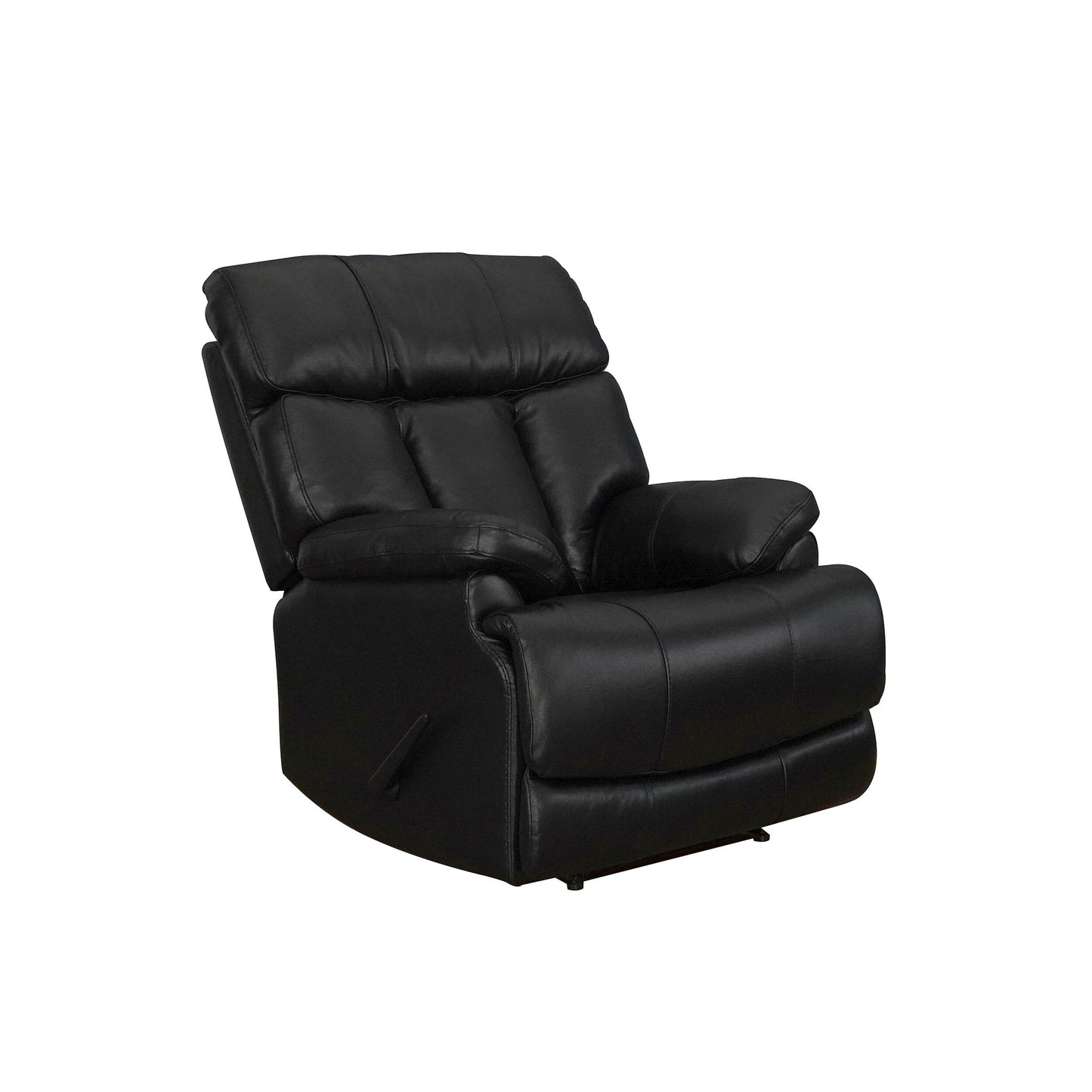 Fauteuil inclinable manuel Davin en cuir pleine fleur marron véritable avec repose-pieds extensible