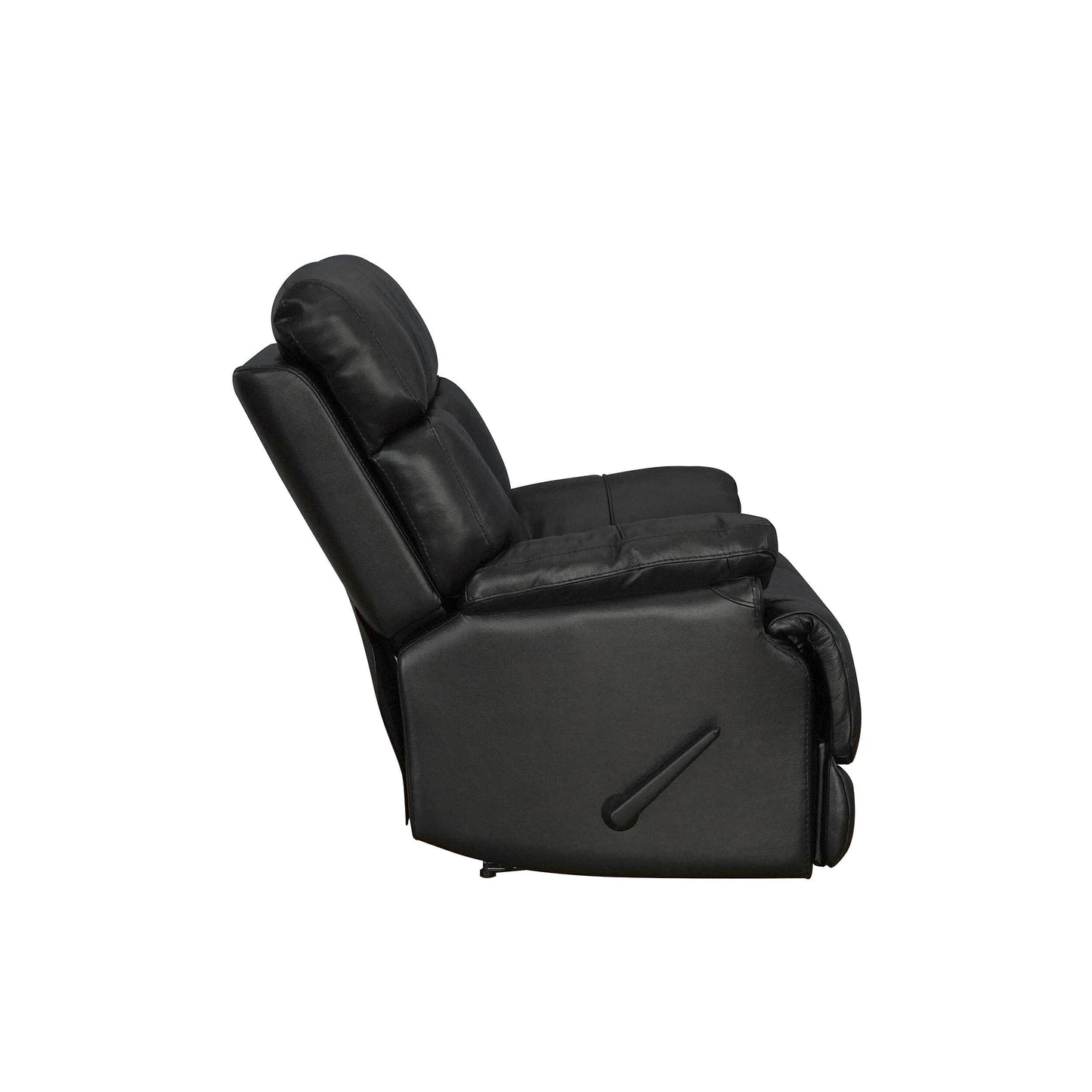 Fauteuil inclinable manuel Davin en cuir pleine fleur marron véritable avec repose-pieds extensible