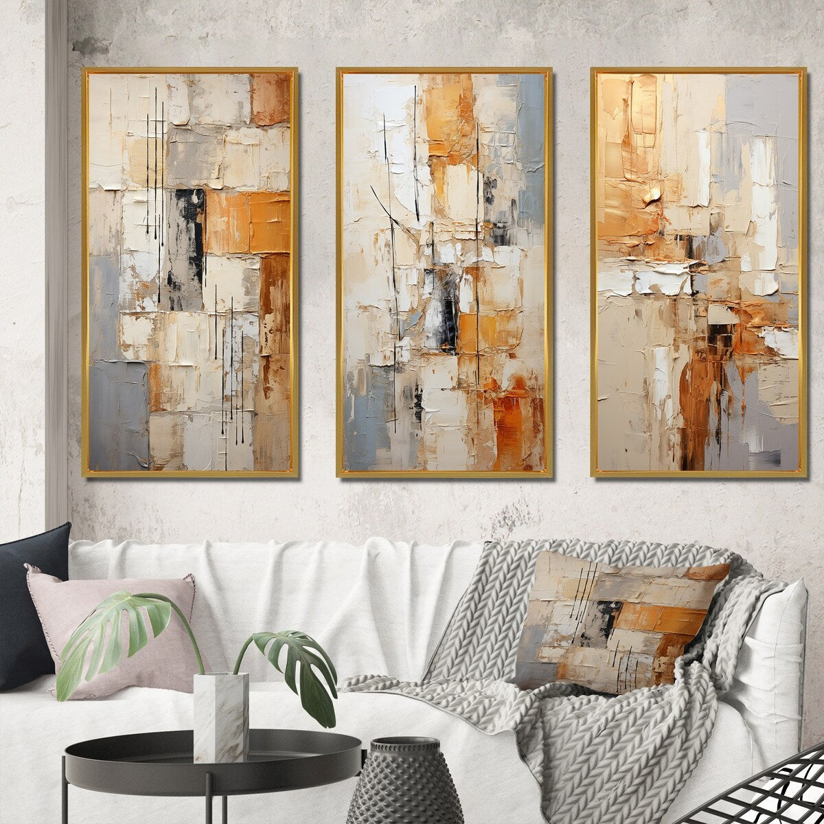 Designart Abstraction I Abstract Framed Wall Art Set Of 3 Frame Gallery Wall Set For Home Decor