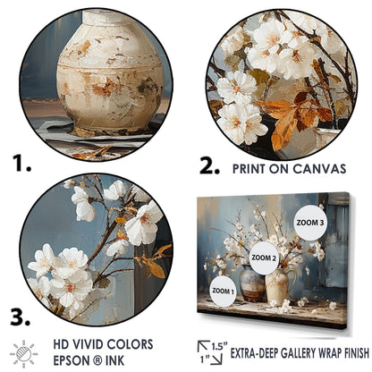 Designart Pottery And Flowers Still Life I Landscape Trees Framed Canvas Art Print