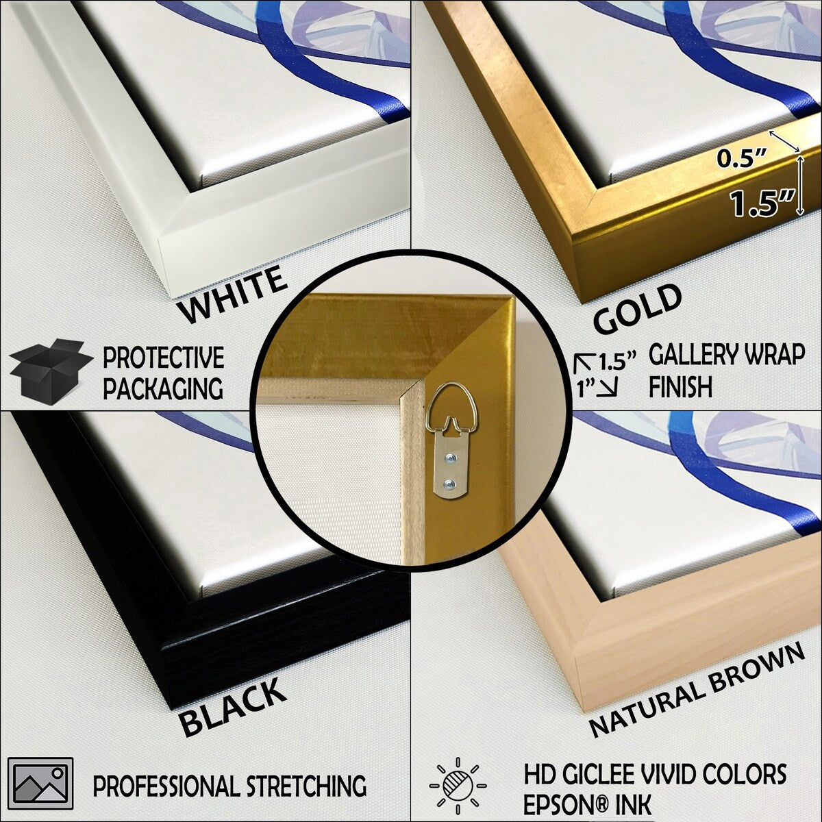 Designart Blanc et Noir Tranquility Unleashed III Abstrait Marbre Encadré Art Mural Ensemble De 3 Pour Décoration De Bureau