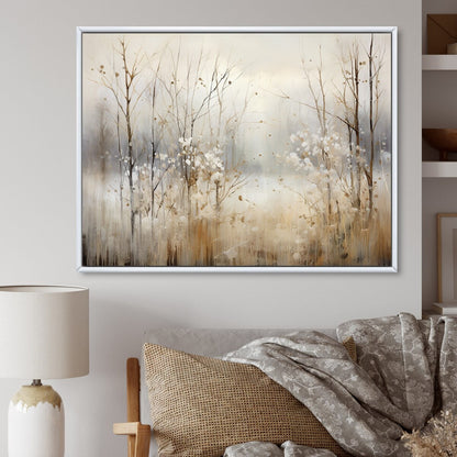 Designart Winter Meadow View Calmness II Meadow Grey Wall Decor - Traditional Bedroom Framed Canvas Wall Art