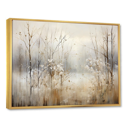 Designart Winter Meadow View Calmness II Meadow Grey Wall Decor - Traditional Bedroom Framed Canvas Wall Art