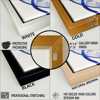 Toile encadrée Designart Coast Blue Sea Waves Aquarelle Moderne Ferme