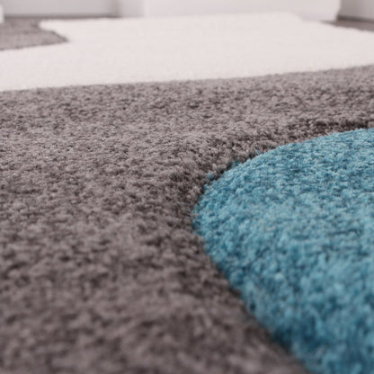 Tapis design à découpe contour et motif vague moderne