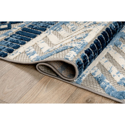 World Rug Gallery Distressed Geometric Indoor/Outdoor Area Rug