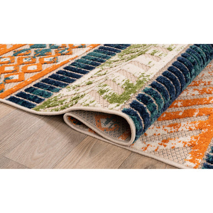 World Rug Gallery Distressed Geometric Indoor/Outdoor Area Rug