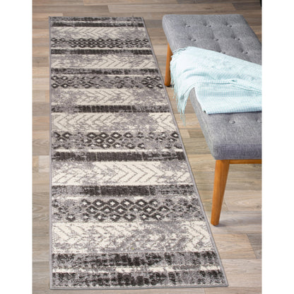 World Rug Gallery Distressed Geometric Indoor/Outdoor Area Rug