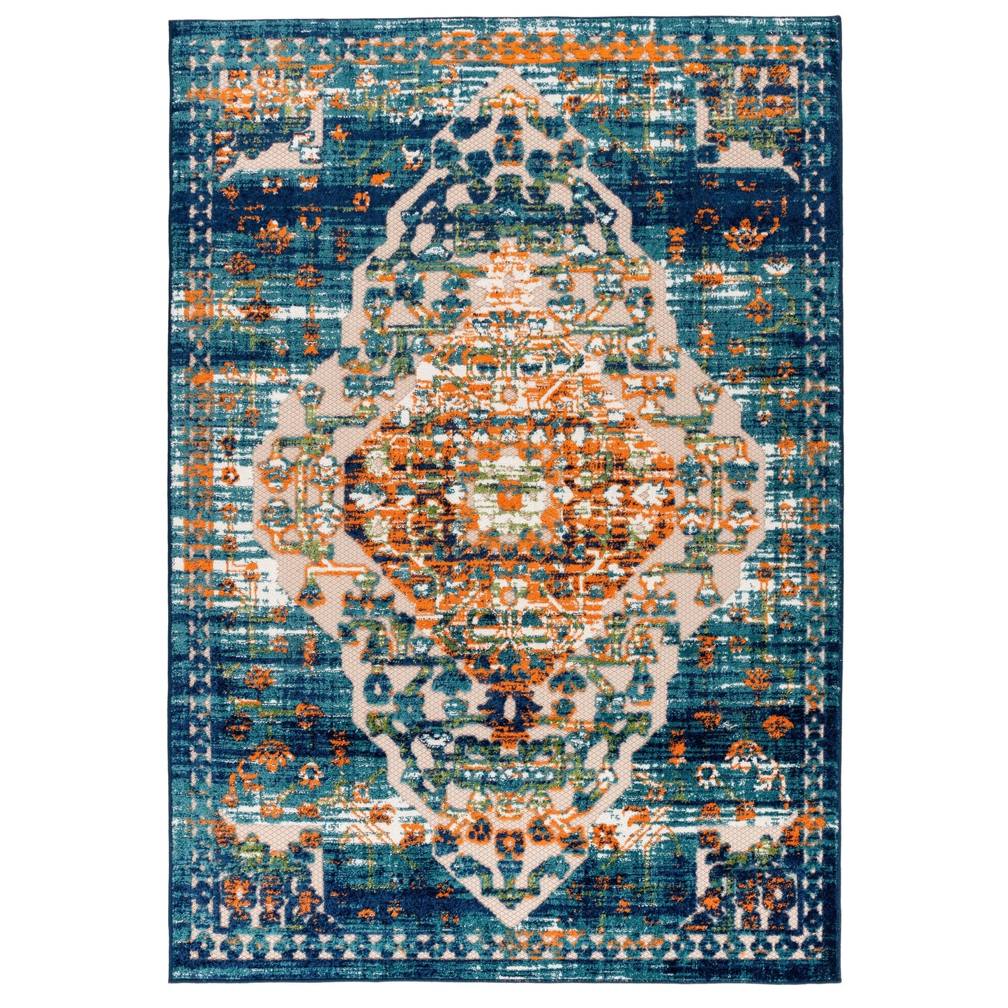 World Rug Gallery Distressed Traditional Indoor/Outdoor Area Rug