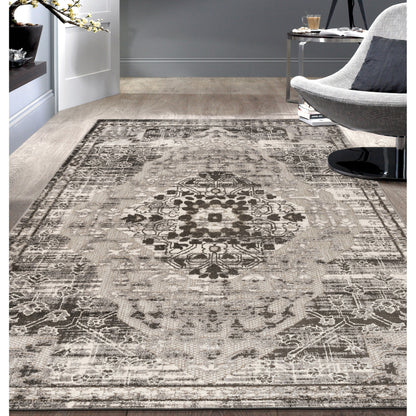 World Rug Gallery Distressed Traditional Indoor/Outdoor Area Rug