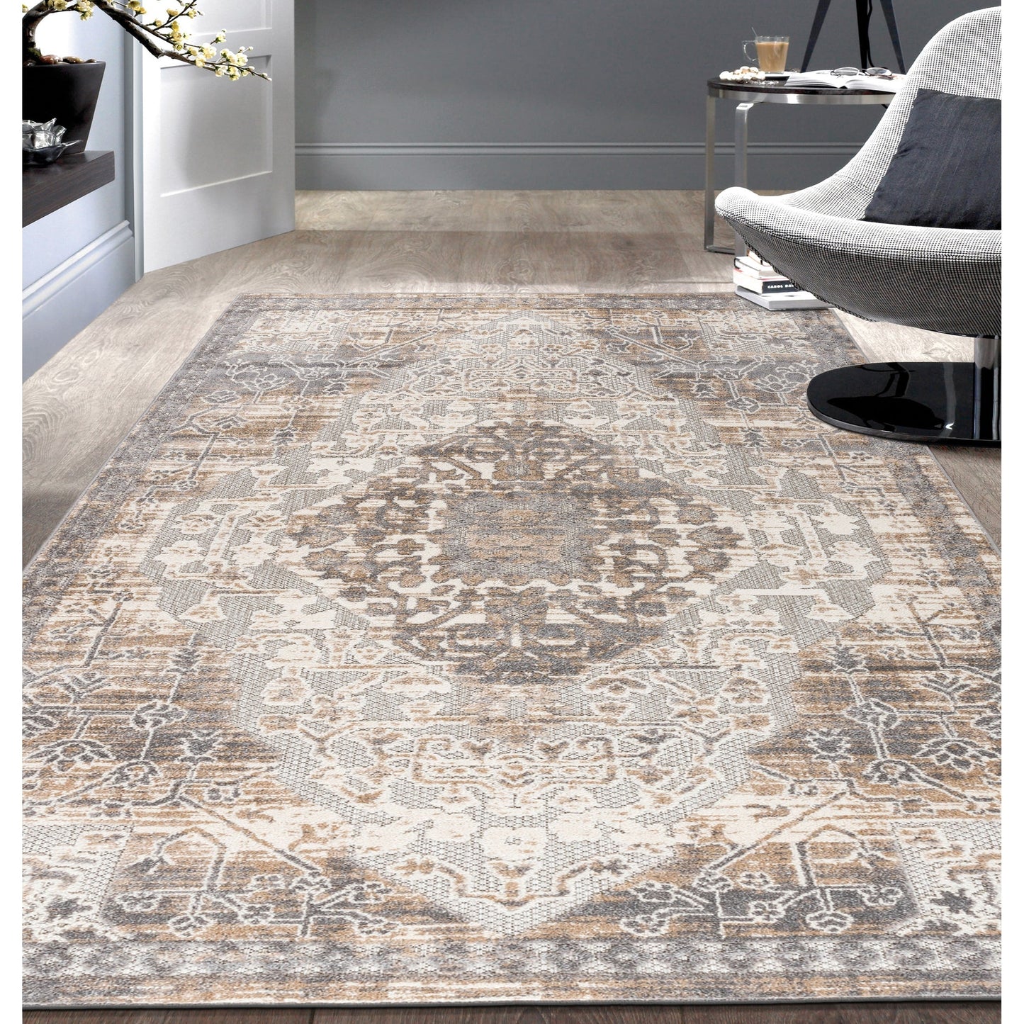 World Rug Gallery Distressed Traditional Indoor/Outdoor Area Rug