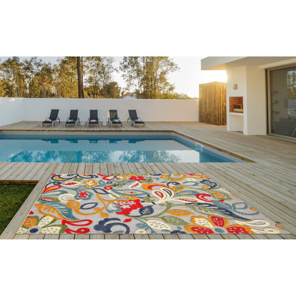 Tapis d'intérieur/extérieur à motif floral Domani Napa