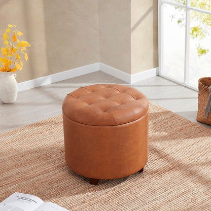 Donovan Tufted Round Storage Ottoman