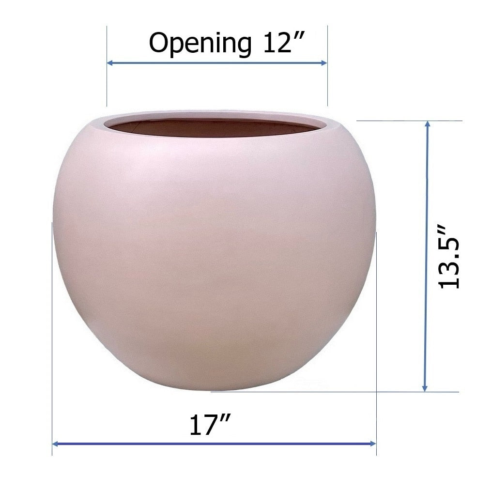 DreamPatio Riverside Fiberstone Modern Sphere Planter for Indoor/Outdoor