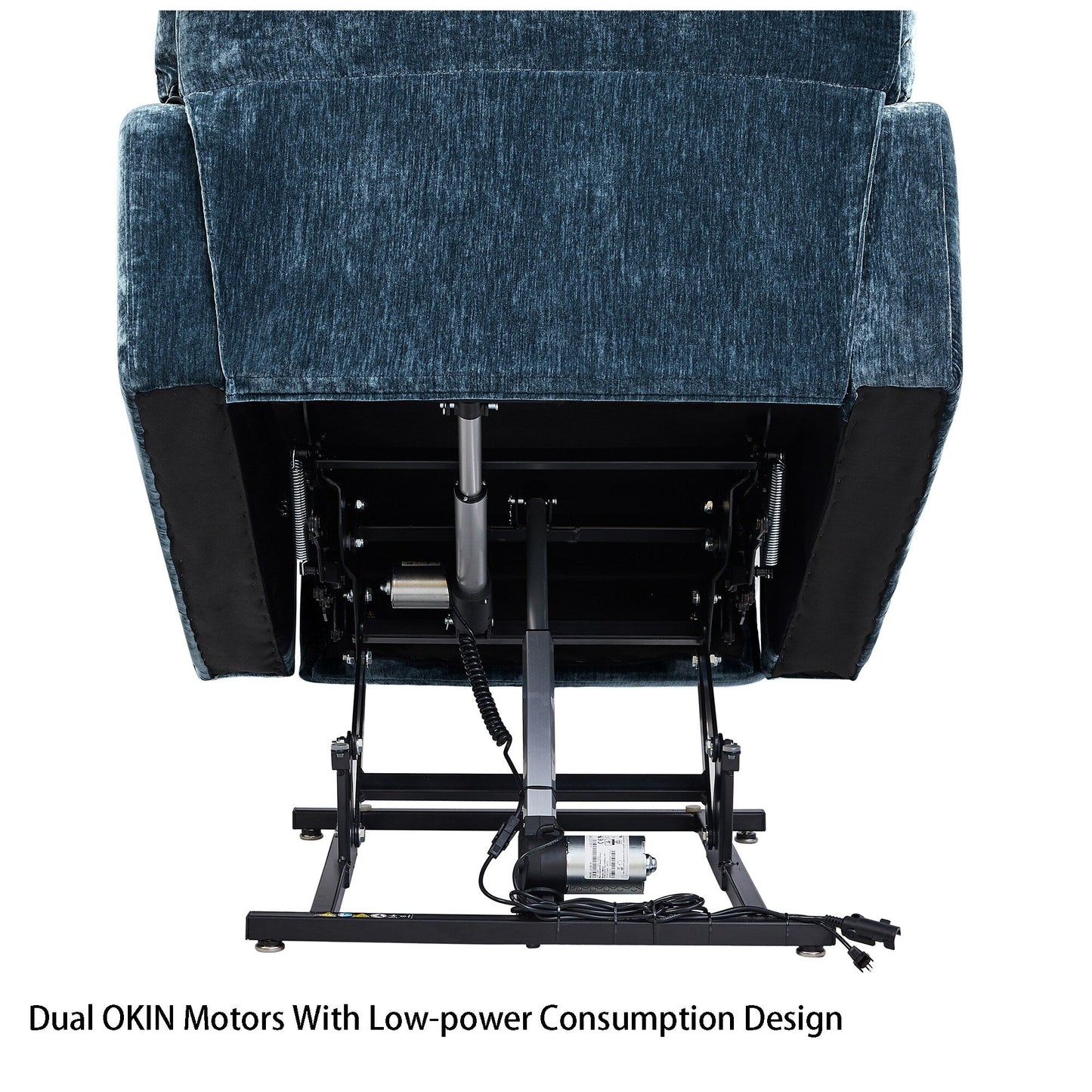 Fauteuil releveur motorisé OKIN à double moteur pour seniors avec chauffage, massage, inclinaison à 180° et dossier/repose-pieds réglables
