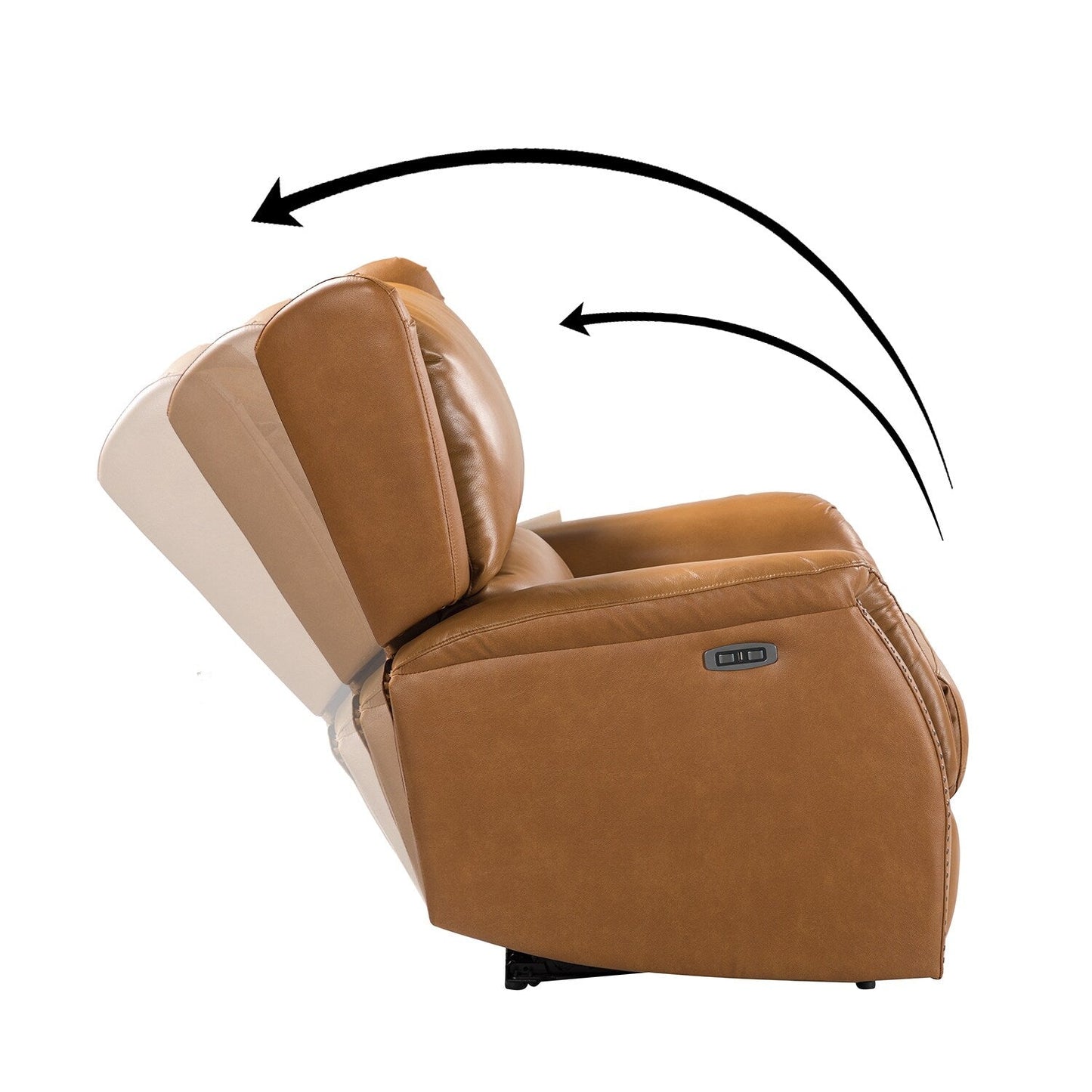 Fauteuil inclinable électrique Eduardo en cuir véritable avec port USB (lot de 2)