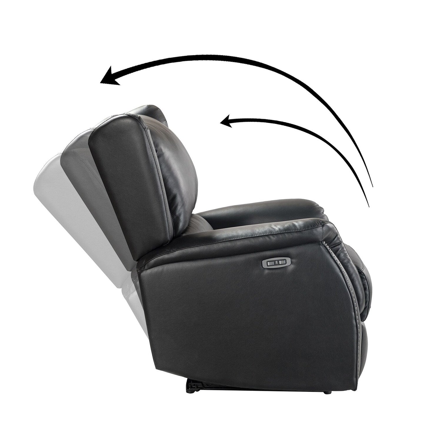 Fauteuil inclinable électrique Eduardo en cuir véritable avec port USB (lot de 2)