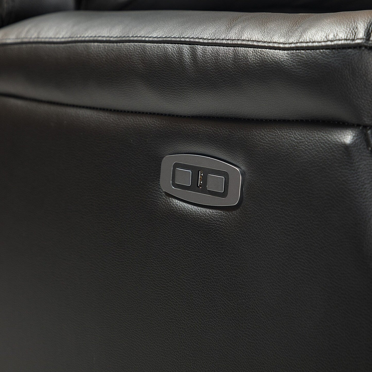 Fauteuil inclinable électrique Eduardo en cuir véritable avec port USB (lot de 2)