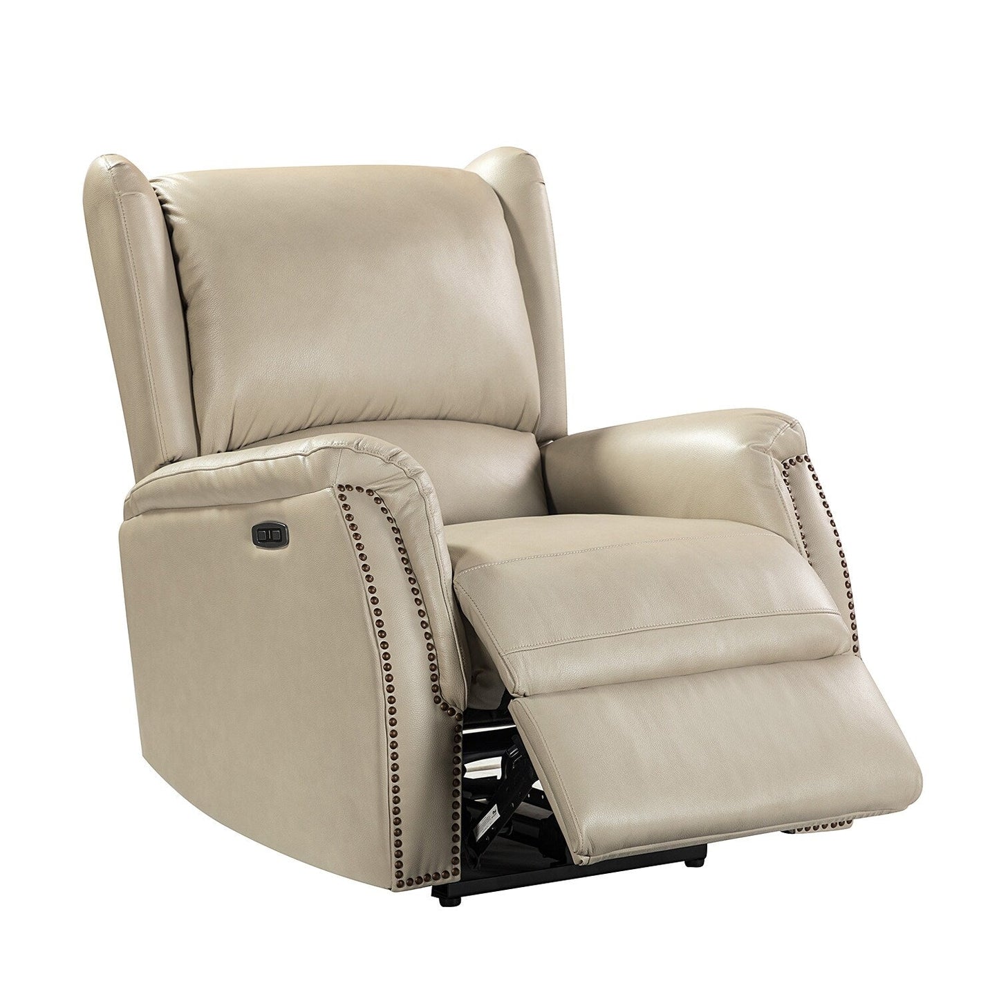 Fauteuil inclinable électrique Eduardo en cuir véritable avec port USB (lot de 2)