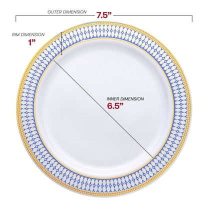 Elegant Gold Chord Rim Disposable Plastic Plate Packs - Party Supplies