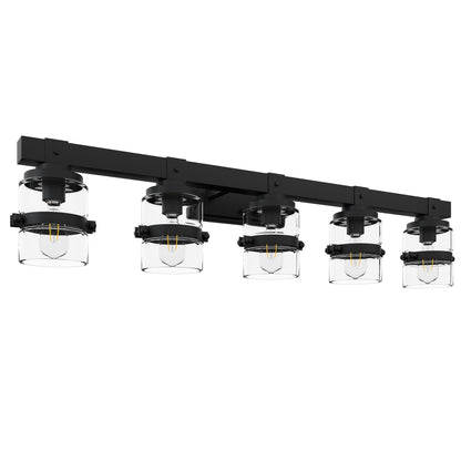 ExBrite Farmhouse 3-lights Bathroom Dimmable Iron Black Vanity Lights Wall Sconces