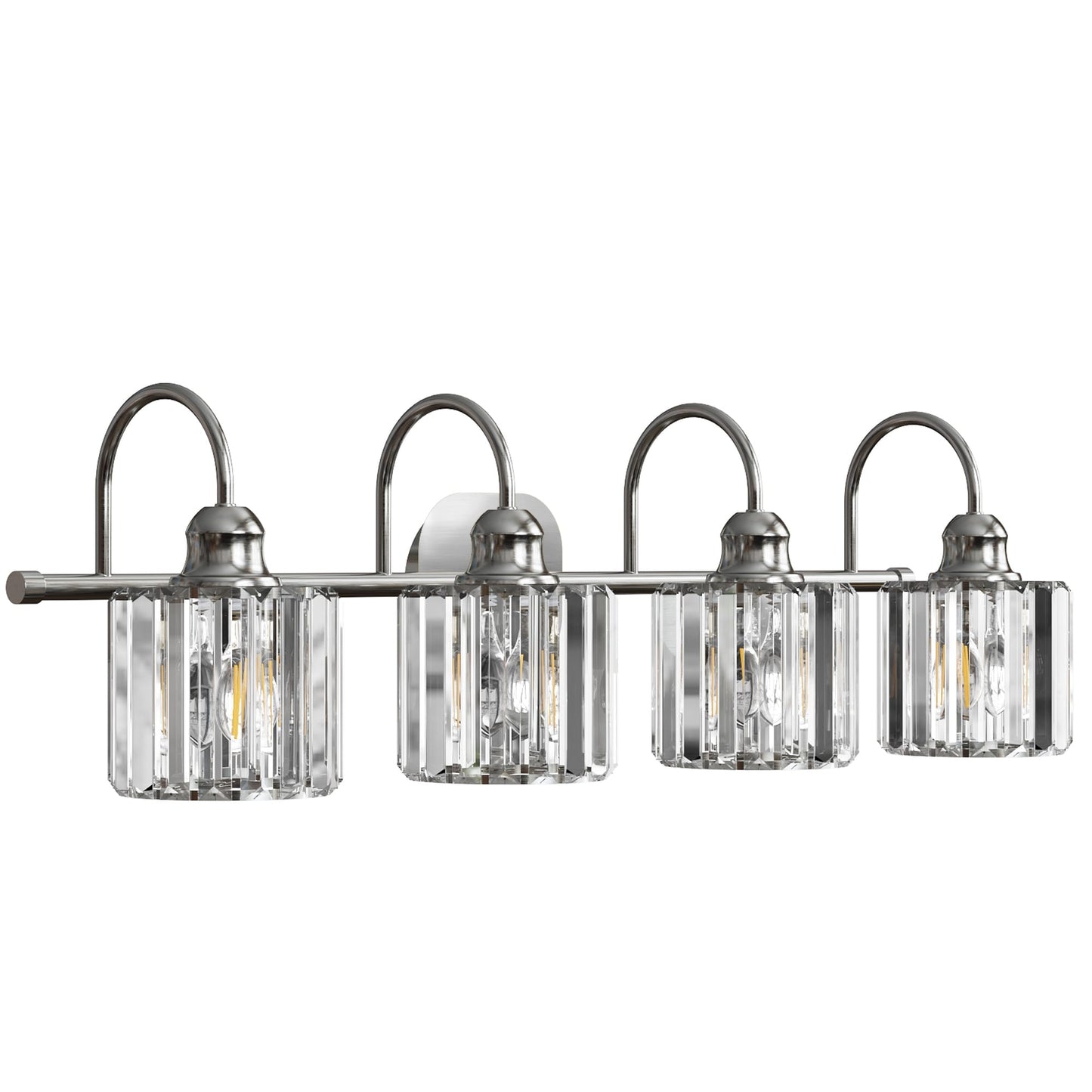 ExBrite Modern Rose Gold 1/2/3/4/5-light Bathroom Dimmable Crystal Vanity Lights Wall Sconces