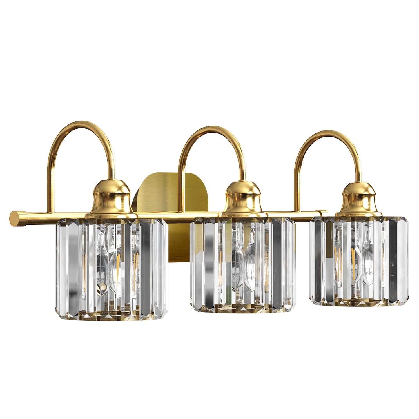 ExBrite Modern Rose Gold 1/2/3/4/5-light Bathroom Dimmable Crystal Vanity Lights Wall Sconces