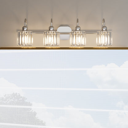 ExBrite Modern Rose Gold 1/2/3/4/5-light Bathroom Dimmable Crystal Vanity Lights Wall Sconces