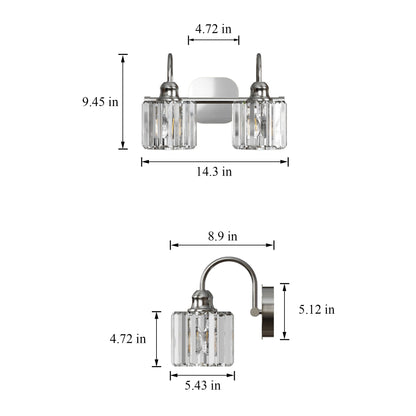 ExBrite Modern Rose Gold 1/2/3/4/5-light Bathroom Dimmable Crystal Vanity Lights Wall Sconces