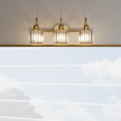 ExBrite Modern Rose Gold 1/2/3/4/5-light Bathroom Dimmable Crystal Vanity Lights Wall Sconces