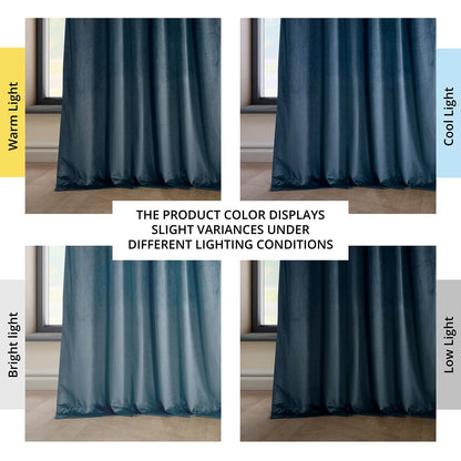 Exclusive Fabrics Heritage Plush Velvet Room Darkening Curtains (1 Panel) Luxury Velvet Curtains for Bedroom & Living Room.